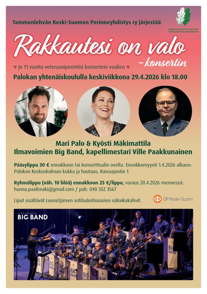 Tammenlehvän Keski-Suomen Perinneyhdistyksen kevätkonsertti 29.4.2026